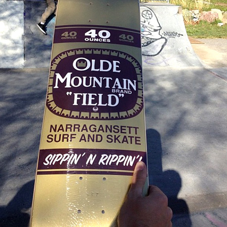 evoker narragansett surf and skate 40 deck omf gold