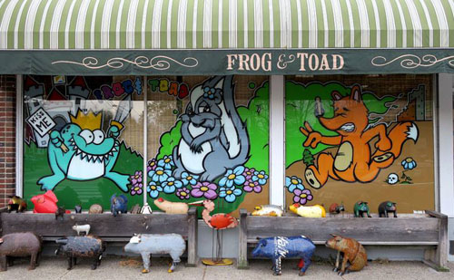 evoker frog and toad mural hand painted windows ri