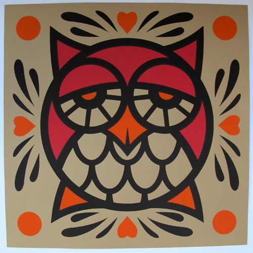 red evoker owl print
